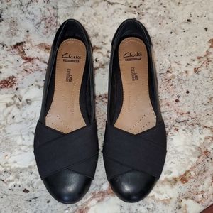 Clark's Collection Bayham Black Leather Flats
